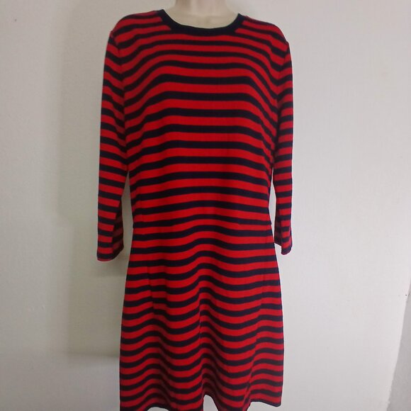 GAP Dresses & Skirts - UEC Gap Striped Red/Navy Dress W/Pockets sz Large